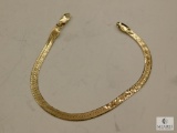 Herringbone Bracelet Gold tone Unmarked Cut - I Love Jesus - 7-inch