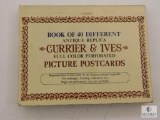 Vintage Booklet of Currier & Ives Full Color Picture Postcards