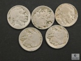 Lot 5 Buffalo Nickels