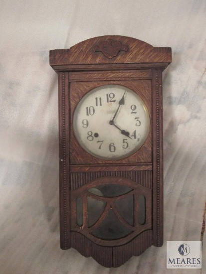 Antique Wall Clock Pendulum type Wood Case