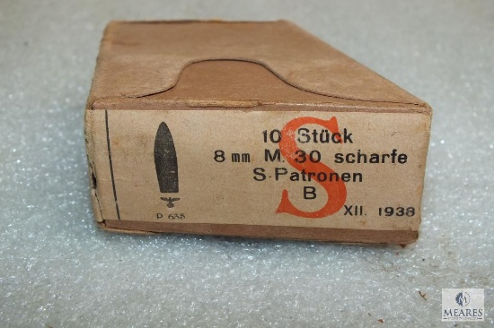 Rare 10 rounds 8x56r M30 ammo enbloc magazines fits Steyr M95 Nazi marked head stamp 1938 production