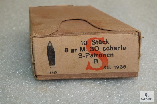 Rare 10 rounds 8x56r M30 ammo enbloc magazines fits Steyr M95 Nazi marked head stamp 1938 production