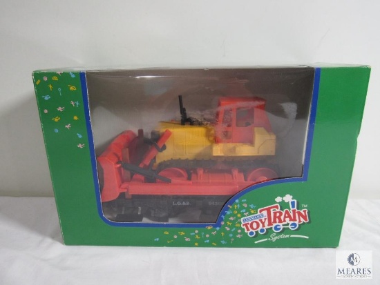 New Lehmann Toy Train Flat Car with bulldozer
