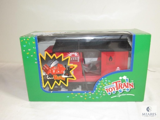 New Lehmann Toy Train Box Car with Dynamite Explosion Action