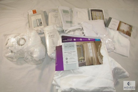 Lot of New Curtains Various Sizes - All White in Color