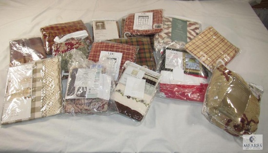 Lot of New Curtains Various Sizes - All Red, Brown, & Taupe Tone Colors