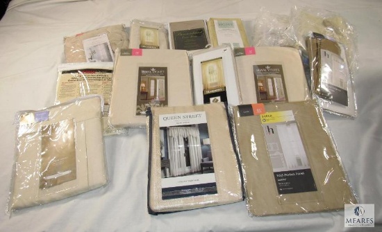 Lot of New Curtains Various Sizes - All in a Cream / Taupe Tone Colors