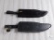 Two large leather bowie knife sheaths