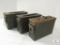 Lot 3 Vintage Metal Ammo Cans