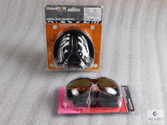 New Champion shooting glasses and ear muff hearing protection