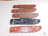 5 large Bowie knife sheaths