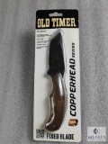 New Old Timer Copperhead fixed blade knife with sheath