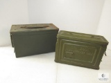 Lot 2 Vintage Metal Ammo Cans