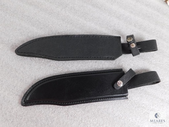 Two large leather Bowie knife sheaths