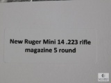 New Ruger Mini 14 .223 rifle magazine 5 round