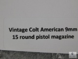 Vintage Colt American 9mm 15 round pistol magazine