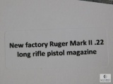 New Factory Ruger Mark II .22 long rifle Pistol Magazine