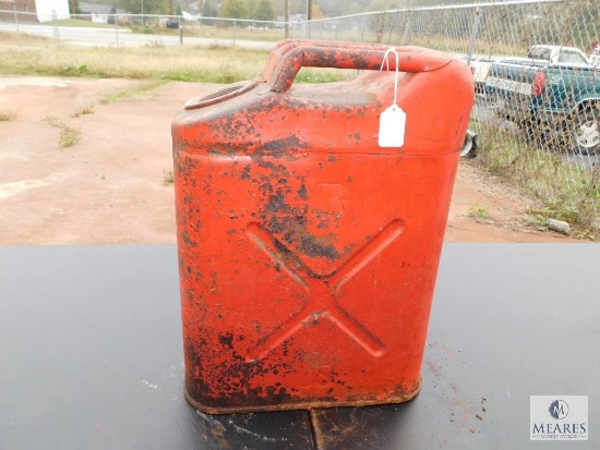 US Metal Fuel Can approximately 5 gallon NO Cap