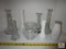 8 pc Lot Vintage Clear Glass & Milk Glass Bud Vases + Bowl + Painted milk Jug