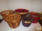 5 pc Lot Orchard / Fruit Gathering baskets 3 with handles