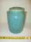 Vintage Pottery Crock...Turquoise / Teal with Lid 10