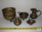 5 pc Lot of Brass Items Urn, Pitcher, Bowl, Basket & Planter Pot
