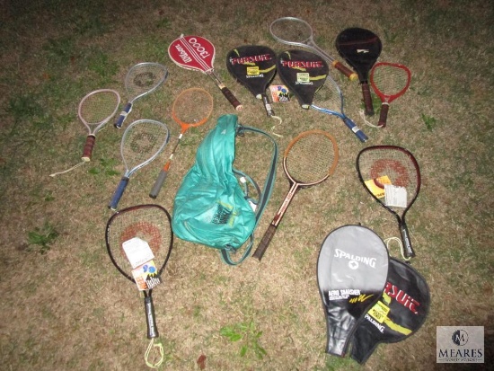 Large Lot of Tennis Rackets and covers - Some New! Spalding, Wilson +