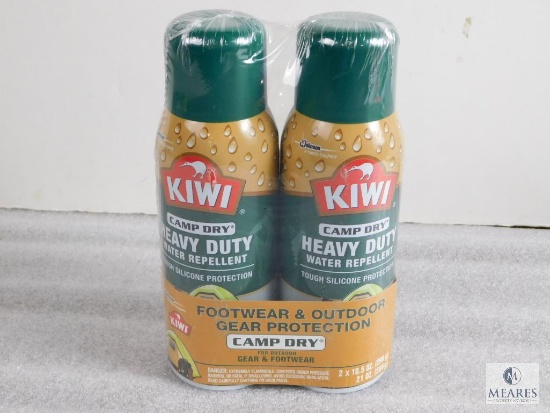 Lot 2 Cans Kiwi Camp Dry Heavy Duty Water Repellent Tough Silicone Spray 10.5 oz Each