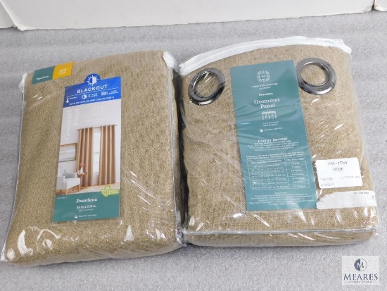 Lot 2 New Home Expressions Grommet Panel Curtains Hutton Burlap Brown 108" Each