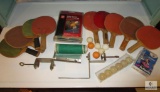 Large Lot Ping Pong Paddles, Balls, Net and Brackets + New Wilson Post Set