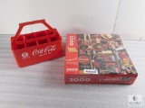 New Vintage Coke 2000 pc Puzzle & Plastic One Pint Coke Bottle Carrier