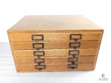 Vintage Tiger Wood Oak 5 Drawer Parts / Craft Cabinet 20