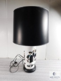 French Chef Ceramic Base Lamp with Black Shade 27