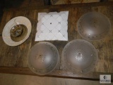 Lot of Vintage Glass Light Fixture Covers & Globe