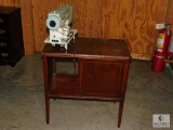 Dress Maker Vintage Electric Sewing Machine & Wood Storage Table