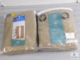 Lot 2 New Home Expressions Grommet Panel Curtains Hutton Burlap Brown 108