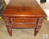 Wood Side Accent Table with White wash accent 1 Drawer