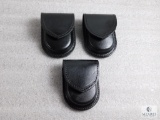 3 new leather handcuff cases