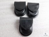 3 new leather handcuff cases