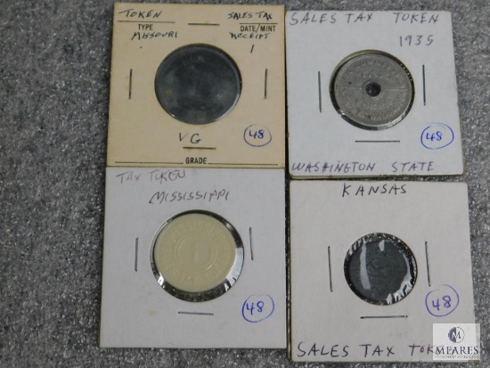 Lot of 4 - sales tax tokens