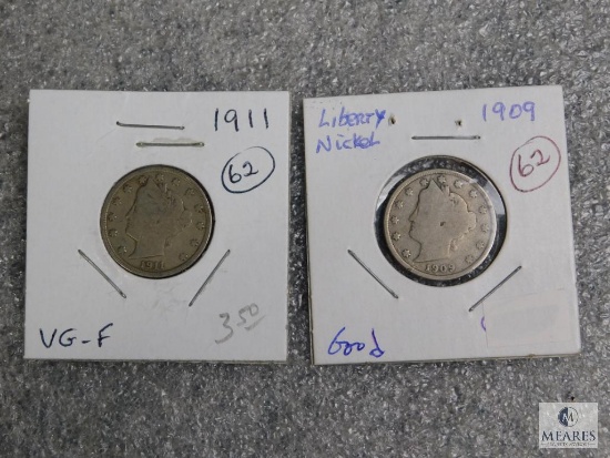1909 and 1911 Liberty nickels