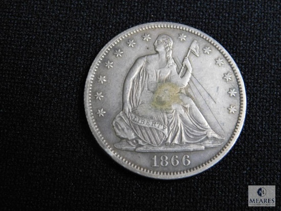 1866 Seated Liberty half dollar