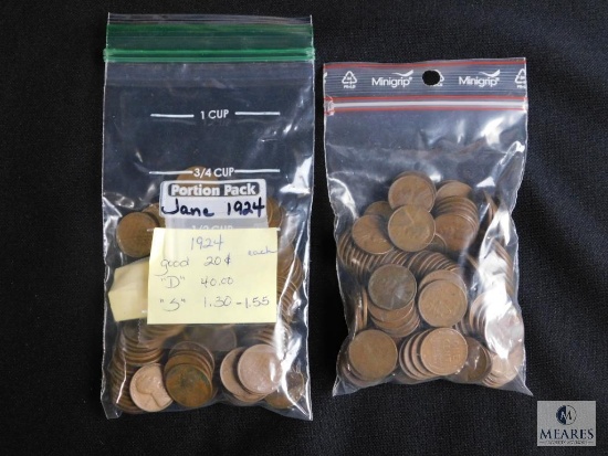 Two bags of mixed Lincoln wheat cents