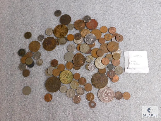 Mixed lot of foreign coins and tokens