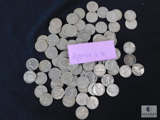 Approximately 1 pound of mixed Jefferson nickels