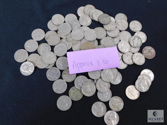 Approximately 1 pound of mixed Jefferson nickels