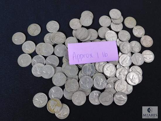 Approximately 1 pound of mixed Jefferson nickels