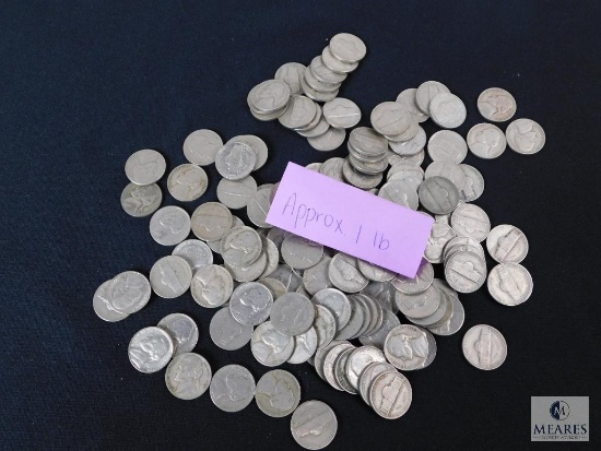 Approximately 1 pound of mixed Jefferson nickels