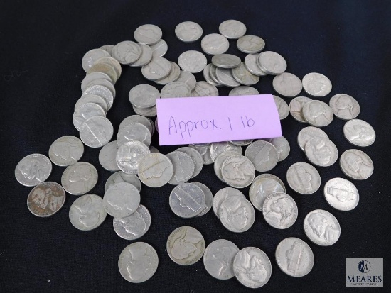 Approximately 1 pound of mixed Jefferson nickels