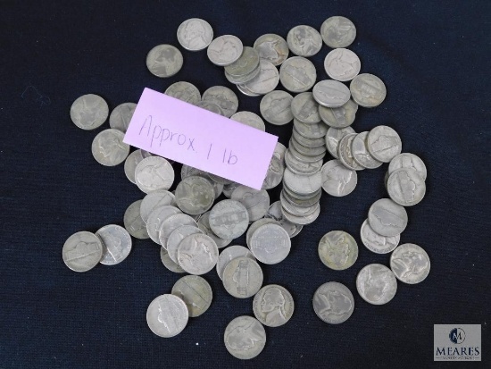 Approximately 1 pound of mixed Jefferson nickels